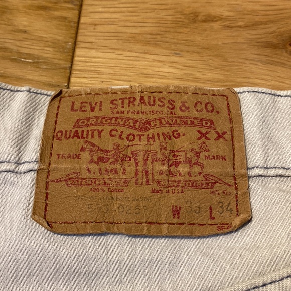 Vintage Womens Levi’s 505 cutoff high waisted shorts with fringe detail grey 33 - Picture 15 of 16